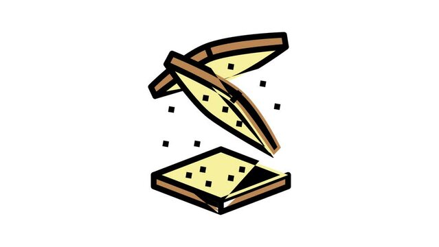 bread slice food cut color icon animation