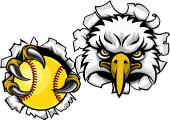 Eagle Softball Animal Sports Team Mascot