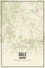 Retro US city map of Dale, Indiana. Vintage street map.