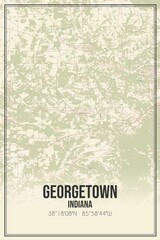 Retro US city map of Georgetown, Indiana. Vintage street map.