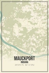 Retro US city map of Mauckport, Indiana. Vintage street map.
