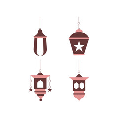Fototapeta na wymiar Collection of ramadan lanterns for design vector elements
