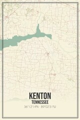 Fototapeta na wymiar Retro US city map of Kenton, Tennessee. Vintage street map.