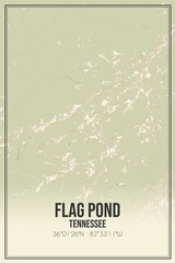 Retro US city map of Flag Pond, Tennessee. Vintage street map.
