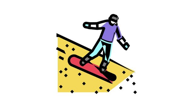 sand surfing color icon animation