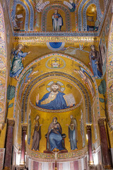Fototapeta na wymiar mosaic in the Palazzo dei Normanni in Palermo.