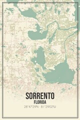 Fototapeta premium Retro US city map of Sorrento, Florida. Vintage street map.