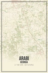 Retro US city map of Arabi, Georgia. Vintage street map.