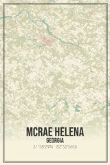 Retro US city map of McRae Helena, Georgia. Vintage street map.