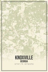 Retro US city map of Knoxville, Georgia. Vintage street map.