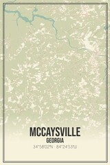 Retro US city map of McCaysville, Georgia. Vintage street map.