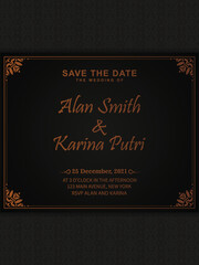 Fototapeta na wymiar Elegant wedding invitation card template design