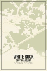 Retro US city map of White Rock, South Carolina. Vintage street map.