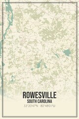 Fototapeta premium Retro US city map of Rowesville, South Carolina. Vintage street map.