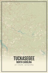 Retro US city map of Tuckasegee, North Carolina. Vintage street map.