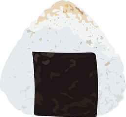 fresh homemade Japanese onigiri isolated on white background - vector eps 10