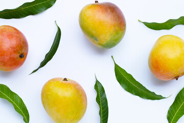 Tropical fruit, Mango  on white background.