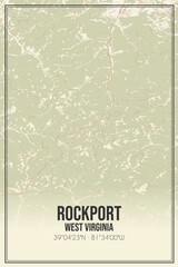 Retro US city map of Rockport, West Virginia. Vintage street map.