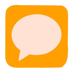 Chat speech hand drawn icon design illustration elements.