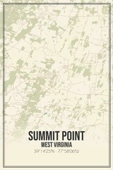 Retro US city map of Summit Point, West Virginia. Vintage street map.