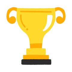 Winner trophy hand drawn icon design illustration elements.