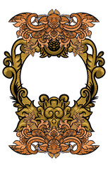 frame artistic gold ornament for background profile media social template
