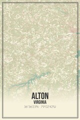 Retro US city map of Alton, Virginia. Vintage street map.