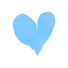 Pastel Blue Watercolor Heart