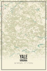 Retro US city map of Yale, Virginia. Vintage street map.