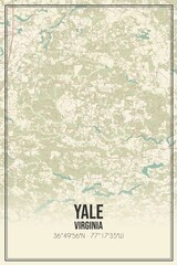 Retro US city map of Yale, Virginia. Vintage street map.