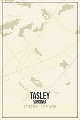 Retro US city map of Tasley, Virginia. Vintage street map.