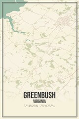 Retro US city map of Greenbush, Virginia. Vintage street map.