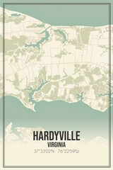 Retro US city map of Hardyville, Virginia. Vintage street map.