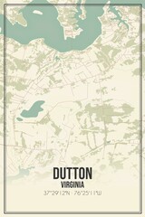 Retro US city map of Dutton, Virginia. Vintage street map.