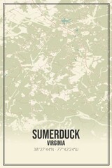 Retro US city map of Sumerduck, Virginia. Vintage street map.