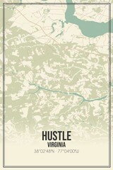Retro US city map of Hustle, Virginia. Vintage street map.