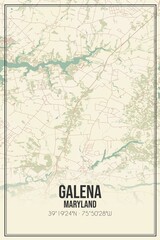 Retro US city map of Galena, Maryland. Vintage street map.