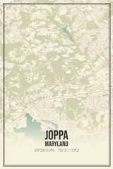 Retro US city map of Joppa, Maryland. Vintage street map.