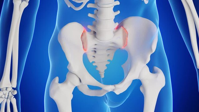 3d rendered medical animation of a man's pelvic joint