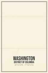 Retro US city map of Washington, District of Columbia. Vintage street map.
