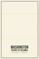 Retro US city map of Washington, District of Columbia. Vintage street map.
