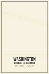 Retro US city map of Washington, District of Columbia. Vintage street map.