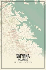 Retro US city map of Smyrna, Delaware. Vintage street map.