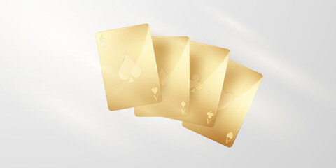 casino card design background on neon light on luxury golden background vector illustration
