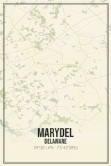 Retro US city map of Marydel, Delaware. Vintage street map.