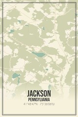 Retro US city map of Jackson, Pennsylvania. Vintage street map.