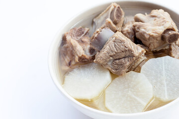 Pork rib soup with white radish and shiitake mushroom