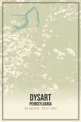 Retro US city map of Dysart, Pennsylvania. Vintage street map.