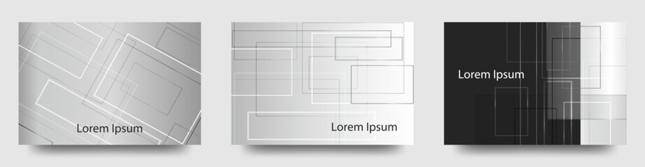 テクノロジーバックグラウンドグラデーションベクターイラストテンプレートセット/背景/壁紙/名刺