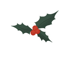 Naklejka premium holly leaves and berries